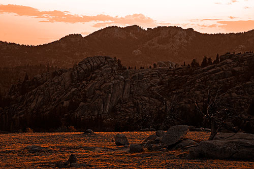 Arching Mountain Double Sunrise (Orange Tone Photo)