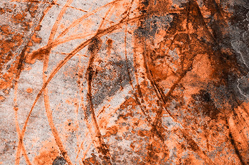 Dry Liquid Stains Turning Concrete Into Art (Orange Tone Photo)