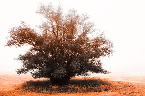 Lone Tree Standing Among Fog (Orange Tone)