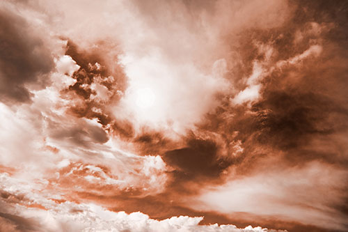 Ocean Sea Swirling Clouds (Orange Tone Photo)