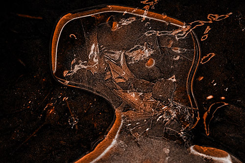 Shattering Ice Head Cracking Smile Along Shore (Orange Tone)