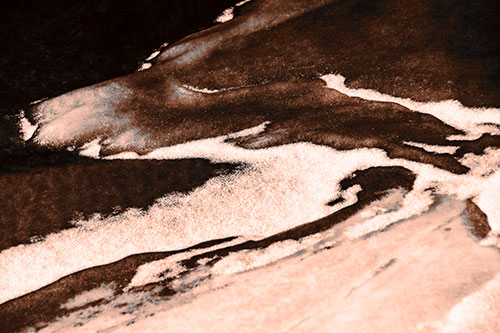 Sleeping Polar Bear Ice Formation (Orange Tone Photo)