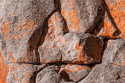 Stone Sphinx Within Rock Formation (Orange Tone Photo)