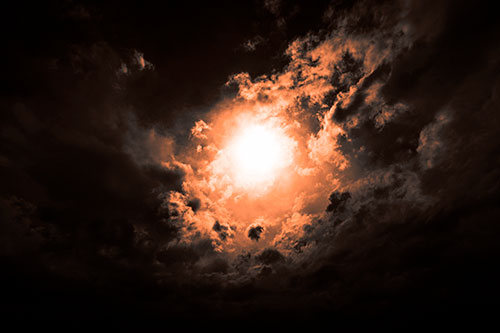 Sun Vortex Cloud Spiral (Orange Tone Photo)