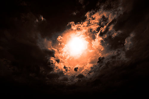 Sun Vortex Cloud Spiral (Orange Tone Photo)