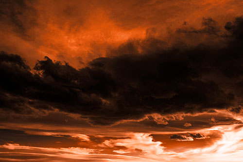 Sunset Producing Fire Orange Clouds (Orange Tone Photo)