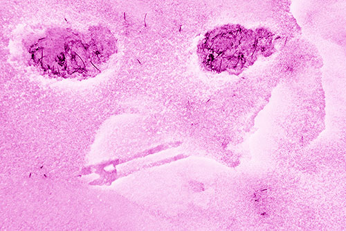 Beak Mouthed Footprint Face Among Snow (Pink Shade)