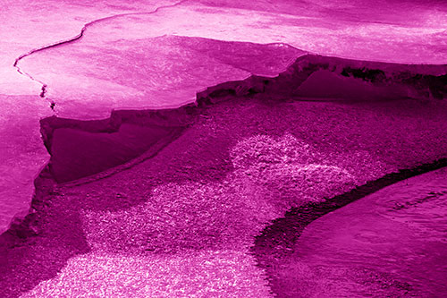 Cracked Ice Frozen Shoreline Melting (Pink Shade)