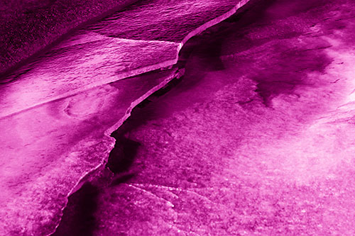 Cracking Blood Frozen Ice River (Pink Shade Photo)