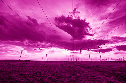 Creature Cloud Formation Above Powerlines (Pink Shade)