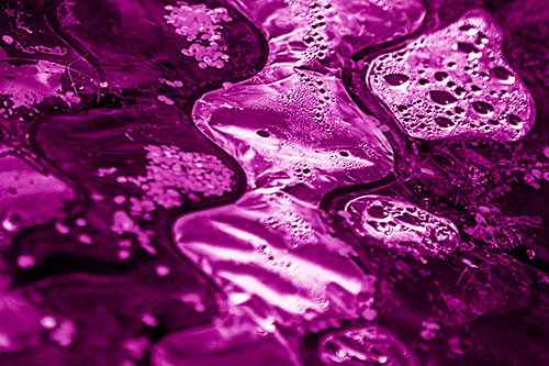 Distorted Plastic Bubble Face Floating Atop Water (Pink Shade)
