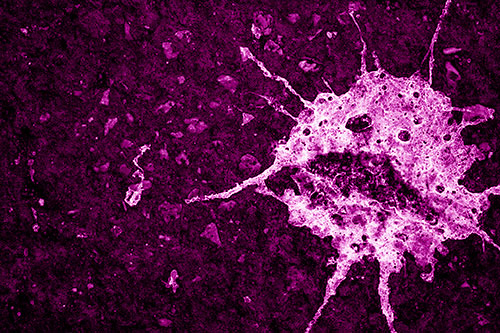 Distressed Bird Excrement Face Splattered Among Pavement (Pink Shade)