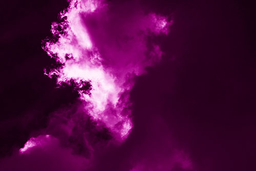 Evil Cloud Face Snarls Among Sky (Pink Shade Photo)