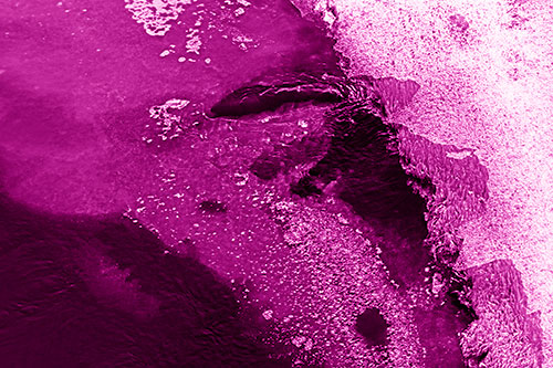 Floating River Ice Face Formation (Pink Shade Photo)