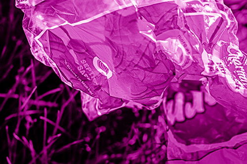 Growling Plastic Charmin Bag Among Grass (Pink Shade)