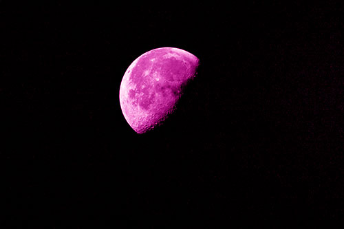 Half Blue Moon During Morning Orbit (Pink Shade Photo)