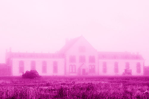 Heavy Fog Consumes State Penitentiary (Pink Shade Photo)