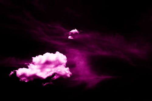 Isolated Creature Head Cloud Appears Within Darkness (Pink Shade Photo)