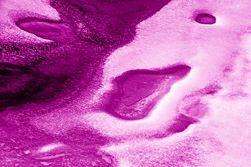 Joyful Ice Face Frozen Atop River (Pink Shade)