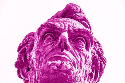 Looking Upwards At The Presidents Statue Head (Pink Shade Photo)
