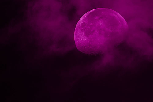 Moon Descending Among Faint Clouds (Pink Shade Photo)