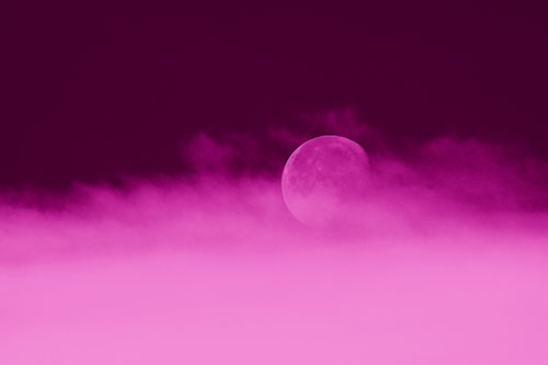 Moon Rolling Along Clouds (Pink Shade Photo)