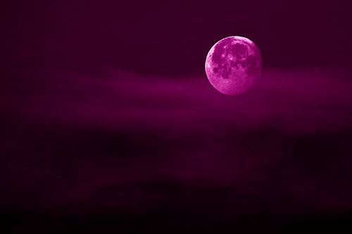 Moon Sets Behind Faint Clouds (Pink Shade Photo)