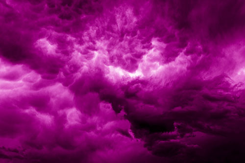 Raging Thunderstorm Clouds Brewing Among Sky (Pink Shade)