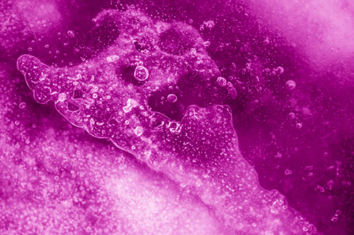 Screaming Submerged Bubble Face Creature Among Icy River (Pink Shade)