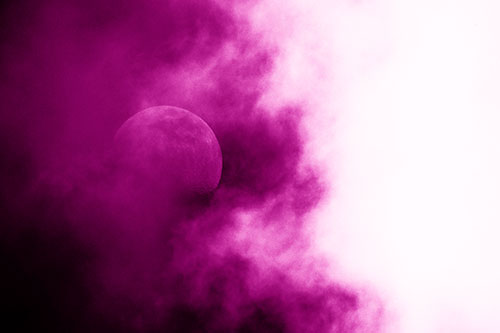 Smearing Mist Clouds Consume Moon (Pink Shade Photo)