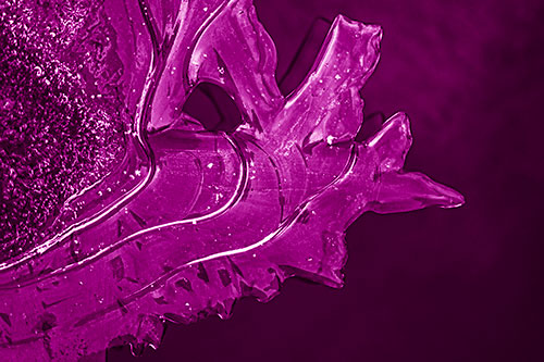Smooth Ice Face Creature Hanging Above River Shoreline (Pink Shade)