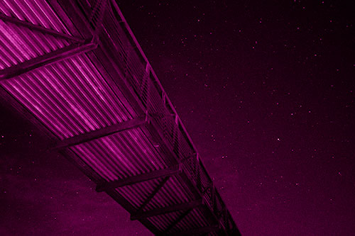 Stars Shining Above Walkway Bridge (Pink Shade Photo)