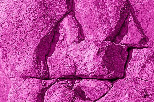 Stone Sphinx Within Rock Formation (Pink Shade Photo)