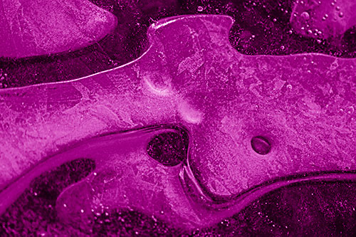 Swirling Frozen Smiling Bubble Eyed River Ice Face (Pink Shade)