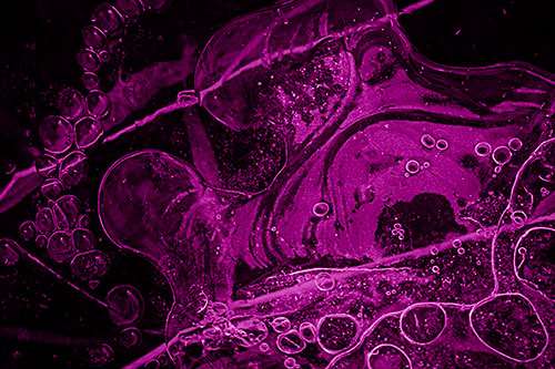 Terrified Screaming Ice Bubble Face Imprisoned Among Sticks (Pink Shade)