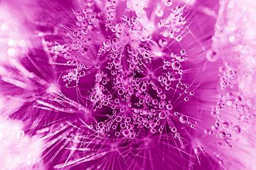 Water Dew Bubbles Among Dandelion Fluff (Pink Shade)