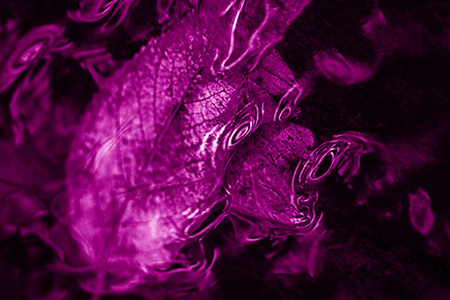 Water Ripple Faced Leaf In Submerged Trance (Pink Shade)