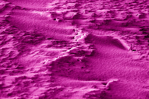 Wind Blowing Across Jagged Frozen Snow Drift (Pink Shade Photo)
