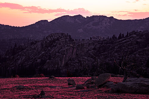 Arching Mountain Double Sunrise (Pink Tint Photo)