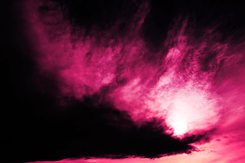 Dark Cloud Mass Holding Sun (Pink Tint Photo)