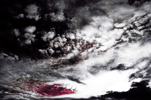Evil Eyed Cloud Invades Bright White Light (Pink Tint Photo)