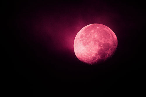 Fireball Moon Setting After Sunrise (Pink Tint Photo)