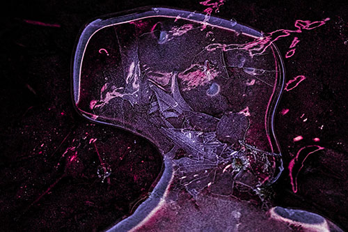 Shattering Ice Head Cracking Smile Along Shore (Pink Tint)