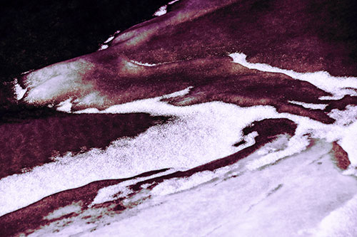 Sleeping Polar Bear Ice Formation (Pink Tint Photo)