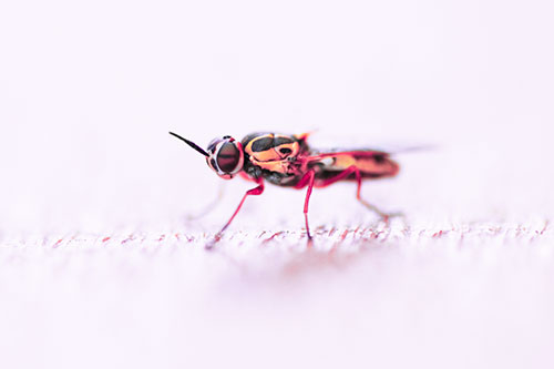 Soldier Fly Standing Still Among Light (Pink Tint)