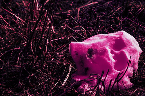 Sunlight Melting Dead Snow Face Head (Pink Tint Photo)