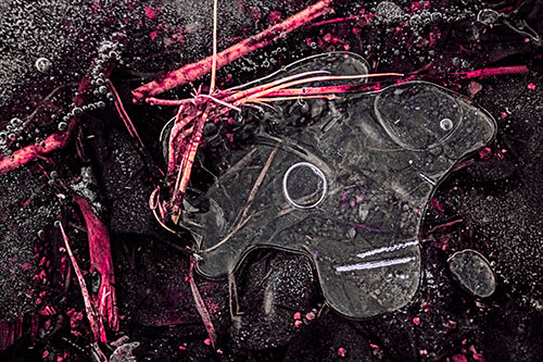 Wide Eyed Bubble Ice Face Looking Downward (Pink Tint)