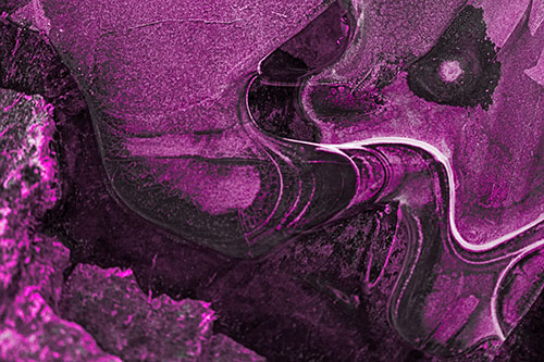 Angry Fuming Frozen River Ice Face (Pink Tone)