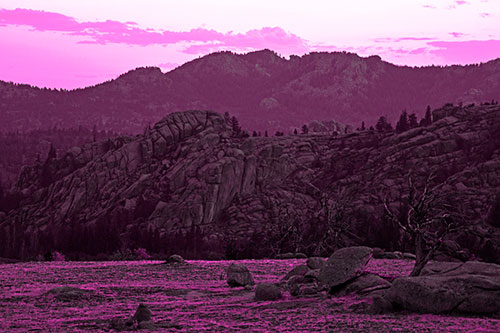 Arching Mountain Double Sunrise (Pink Tone Photo)