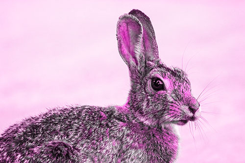 Bunny Rabbit Taking Gander Around Park (Pink Tone)